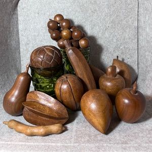 vintage set of wooden fruit